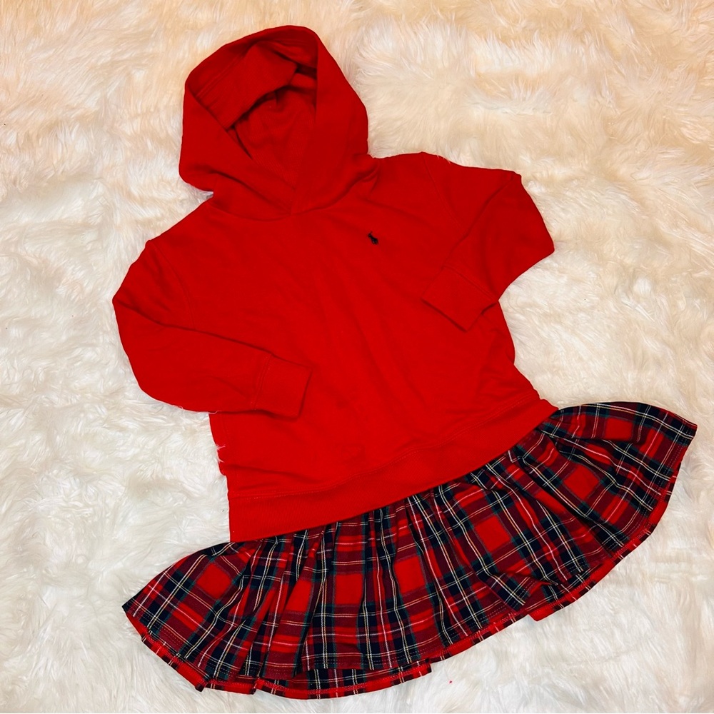 Toddler Girl Size 5 Excellent Condition Polo Ralph Lauren Hoodie Dress